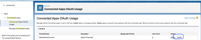 Dataro Salesforce Partner Connect Install Image